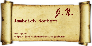 Jambrich Norbert névjegykártya